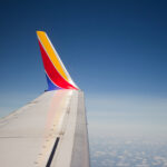 the wing of an airplane