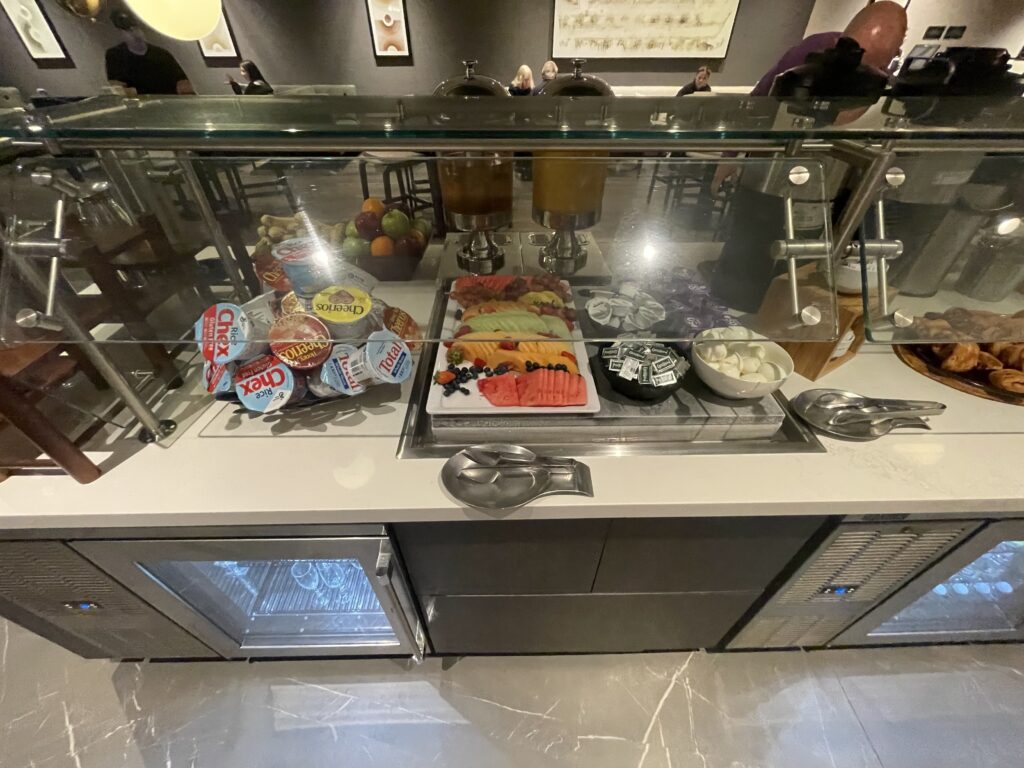 a food display case in a restaurant
