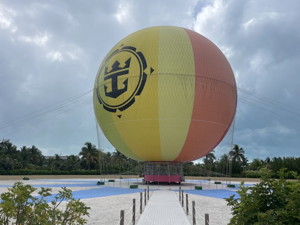 a large balloon with a logo on it