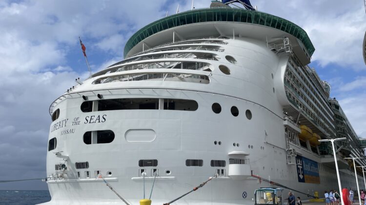 a large white cruise ship