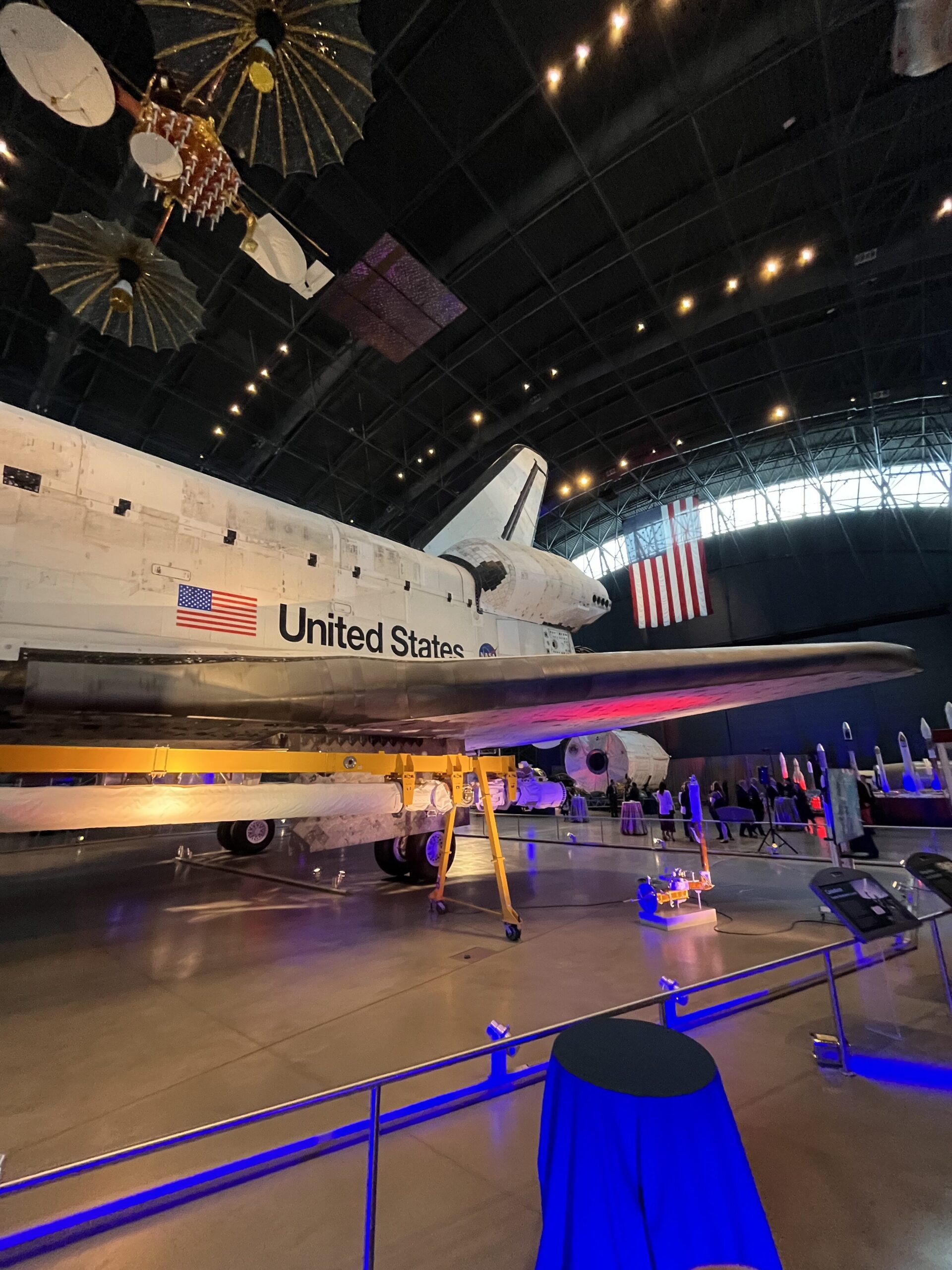 a space shuttle in a museum