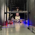 a space shuttle in a museum