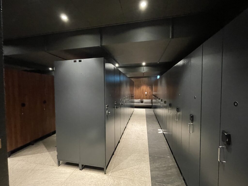 a row of lockers in a room