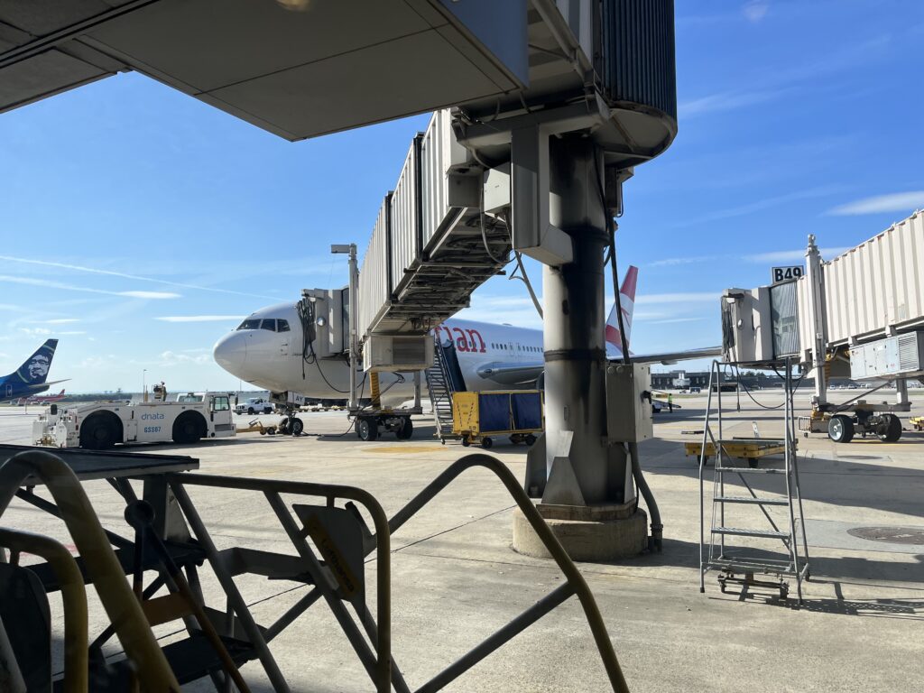 an airplane at an airport