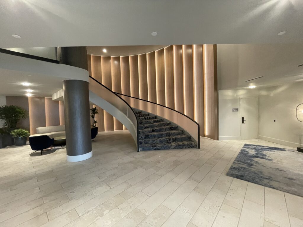 a staircase inside a building