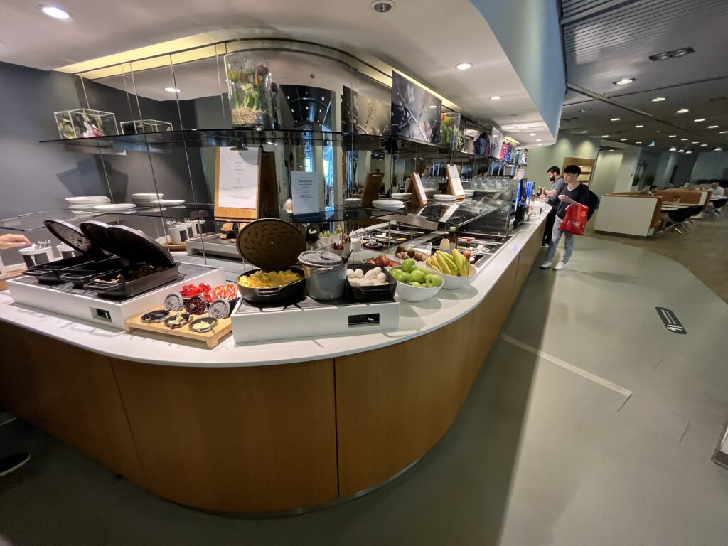 a food buffet in a room