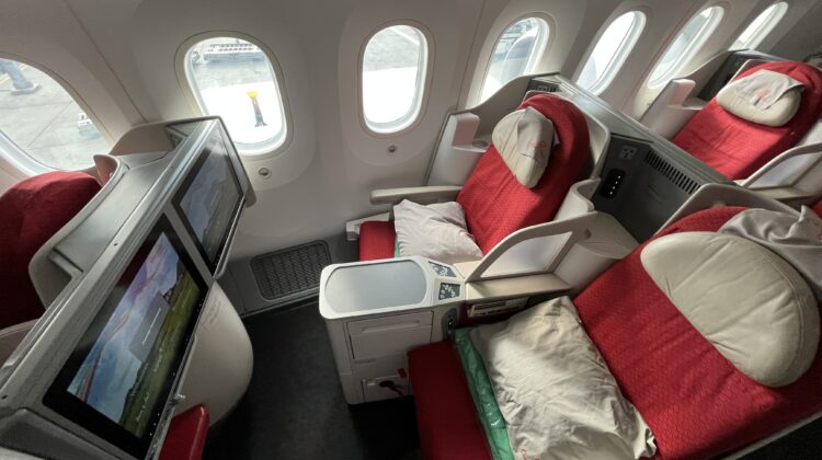 a plane with seats and windows
